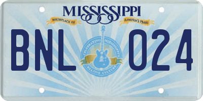 MS license plate BNL024