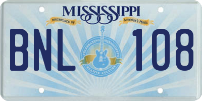 MS license plate BNL108
