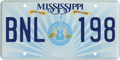 MS license plate BNL198