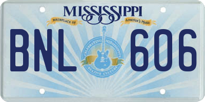 MS license plate BNL606