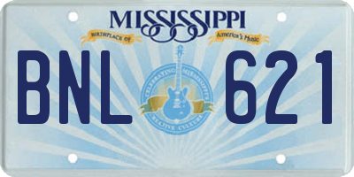 MS license plate BNL621