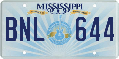 MS license plate BNL644