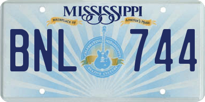 MS license plate BNL744