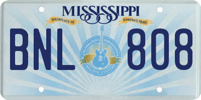 MS license plate BNL808