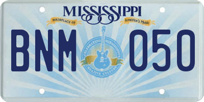 MS license plate BNM050