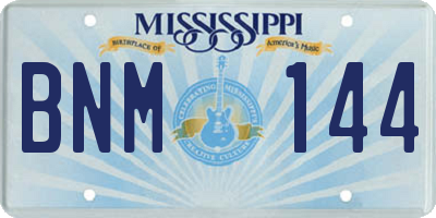 MS license plate BNM144