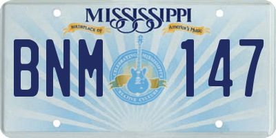 MS license plate BNM147