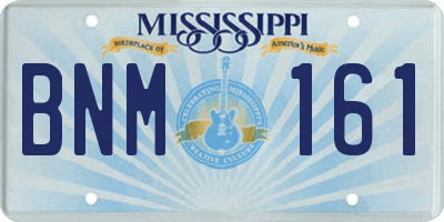 MS license plate BNM161