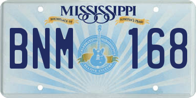 MS license plate BNM168