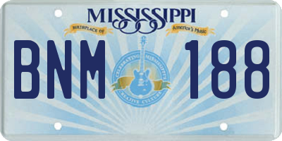 MS license plate BNM188