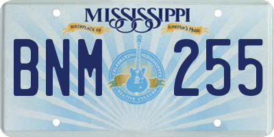 MS license plate BNM255
