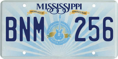MS license plate BNM256