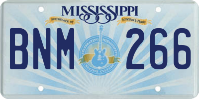 MS license plate BNM266