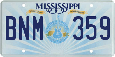 MS license plate BNM359