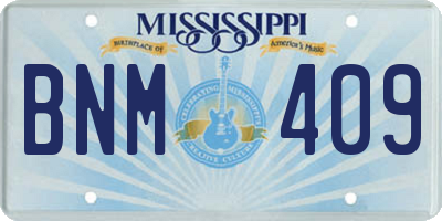 MS license plate BNM409