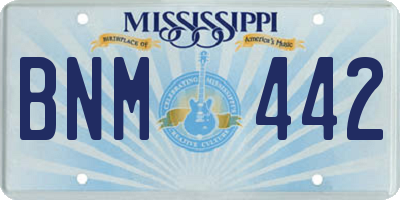 MS license plate BNM442