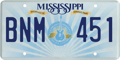 MS license plate BNM451