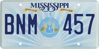 MS license plate BNM457