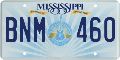 MS license plate BNM460