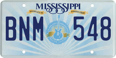 MS license plate BNM548