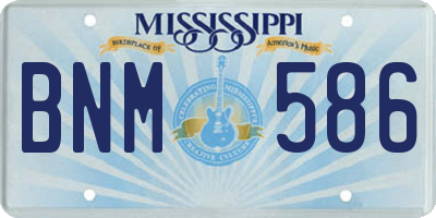 MS license plate BNM586