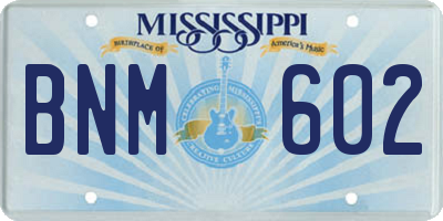 MS license plate BNM602