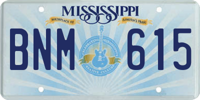 MS license plate BNM615