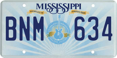 MS license plate BNM634