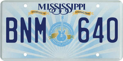 MS license plate BNM640
