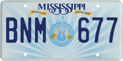 MS license plate BNM677