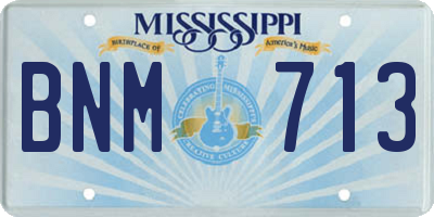 MS license plate BNM713