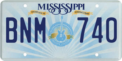 MS license plate BNM740