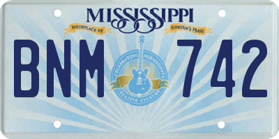 MS license plate BNM742