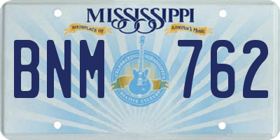 MS license plate BNM762