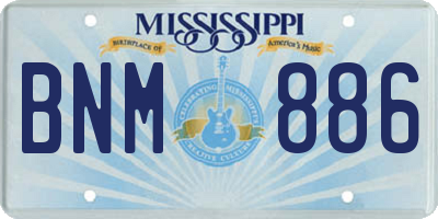 MS license plate BNM886