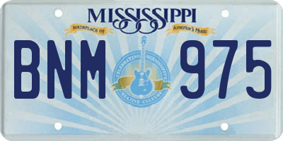 MS license plate BNM975