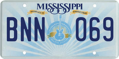 MS license plate BNN069