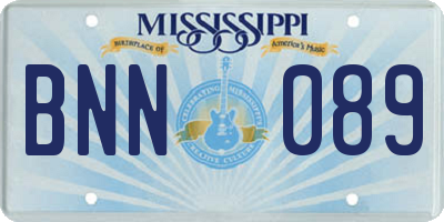 MS license plate BNN089