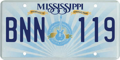 MS license plate BNN119