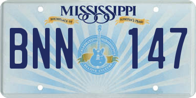 MS license plate BNN147
