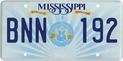 MS license plate BNN192