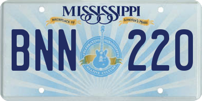 MS license plate BNN220