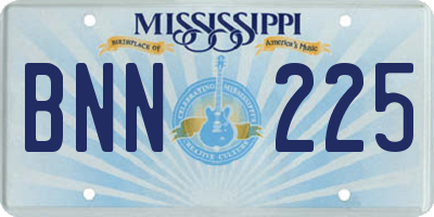 MS license plate BNN225
