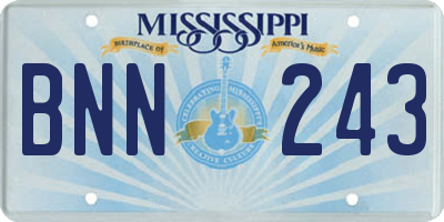 MS license plate BNN243