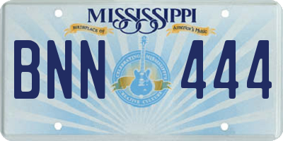 MS license plate BNN444