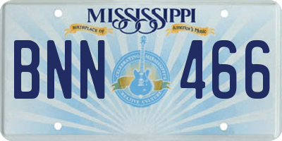 MS license plate BNN466