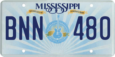 MS license plate BNN480