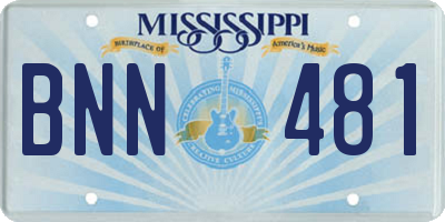MS license plate BNN481