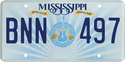 MS license plate BNN497