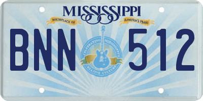 MS license plate BNN512
